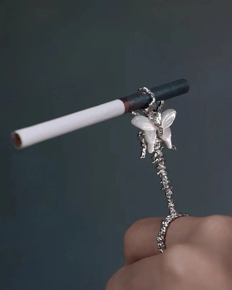 Butterfly Cigarette Holder Ring