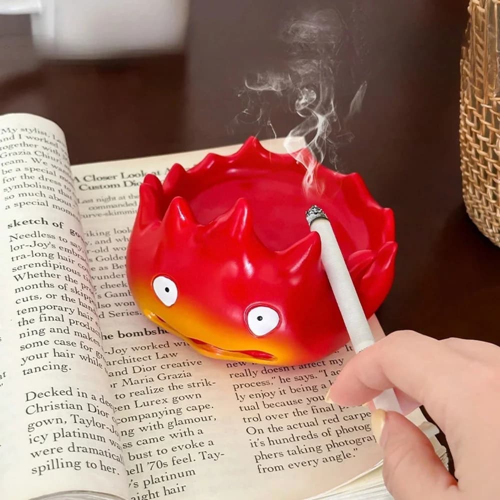 Flame Character Ashtray with Lid