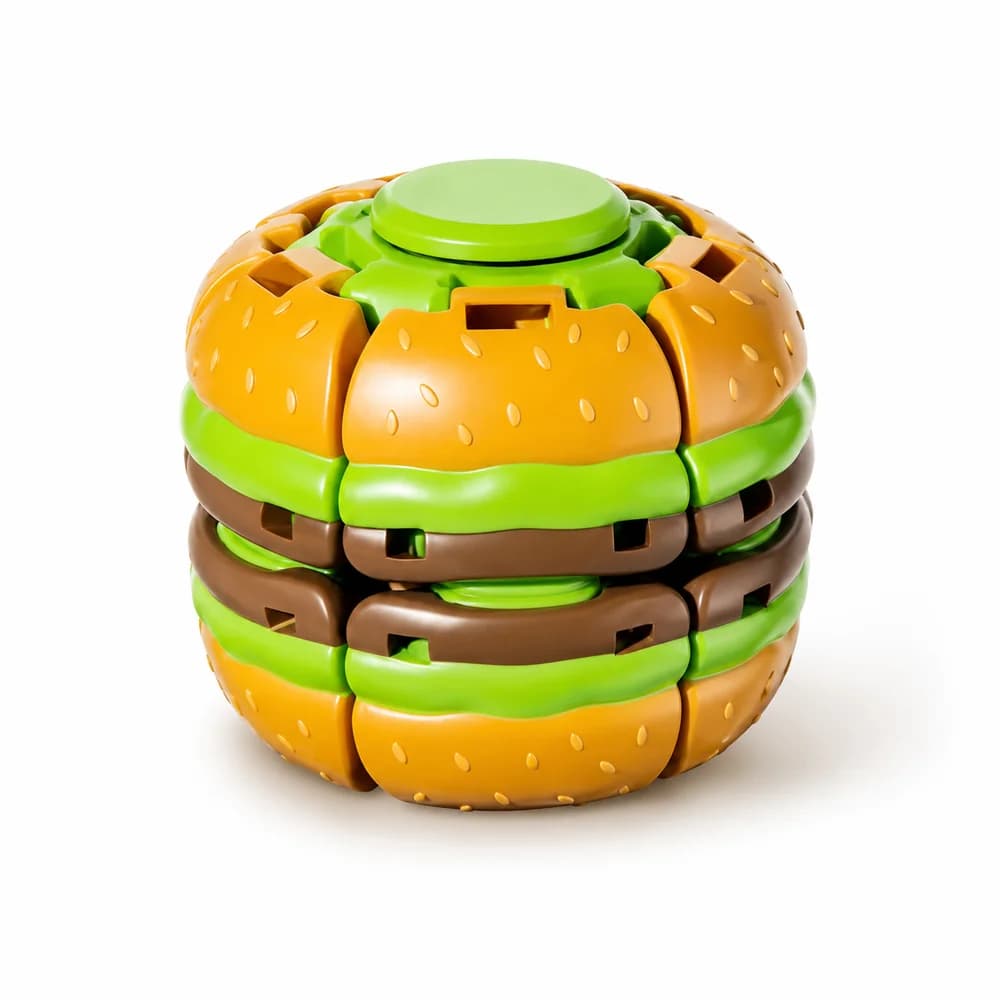 Hamburger Push-Spin Gyroscope Fidget Toy