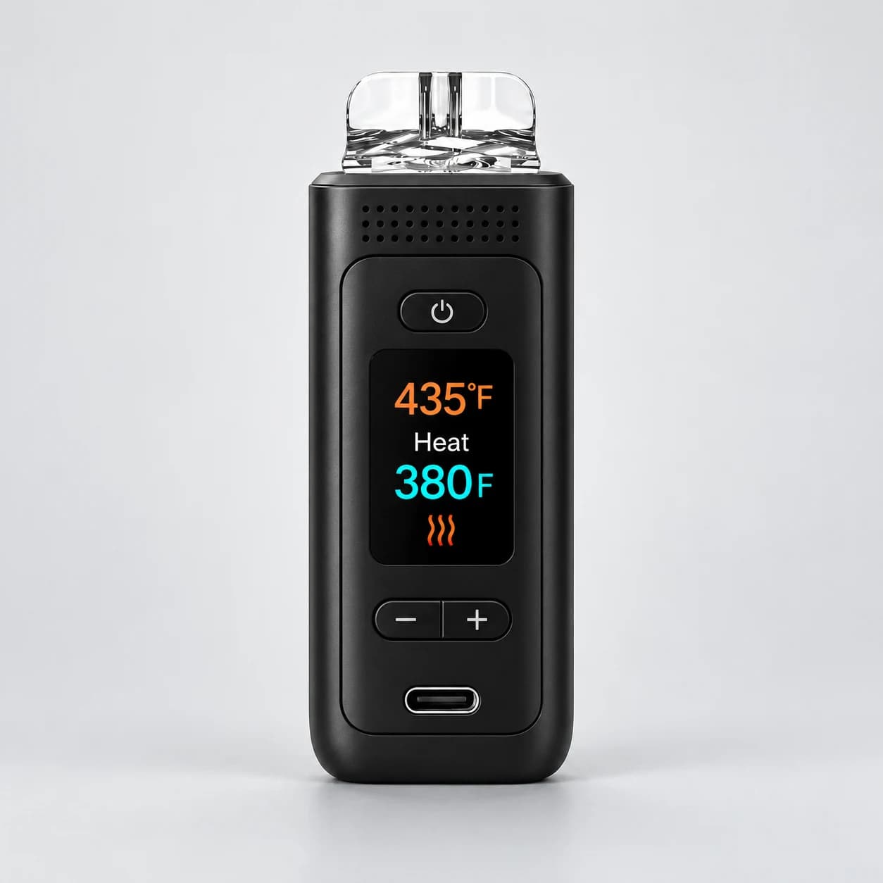 Glass-mouthpiece display model supplied product image with studio presentation retouching