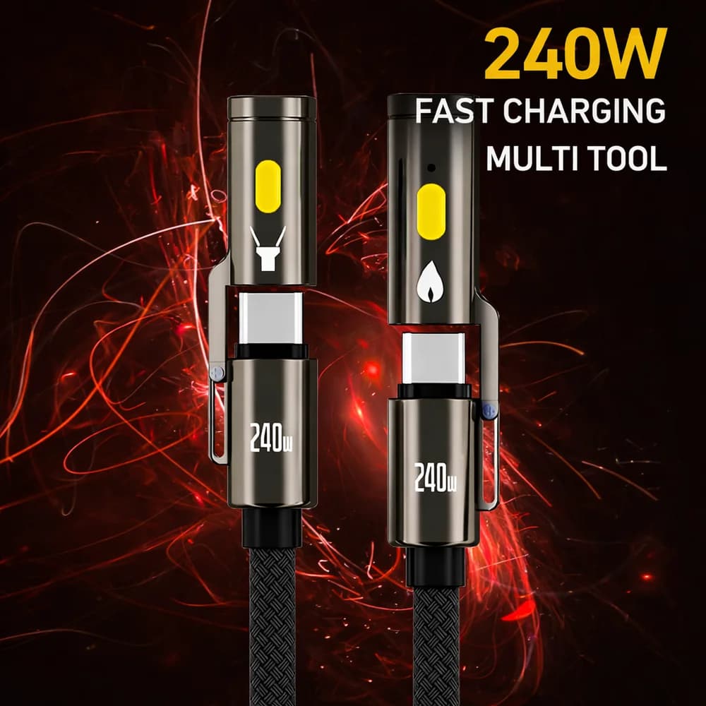 USB-C Cable Multi-Tool with Lighter and Flashlight - additional product view