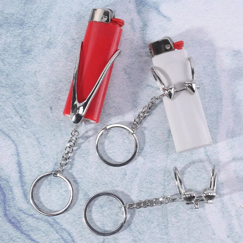 Creative Bra Shape Lighter Holder Keychain for BIC J6 - additional product view