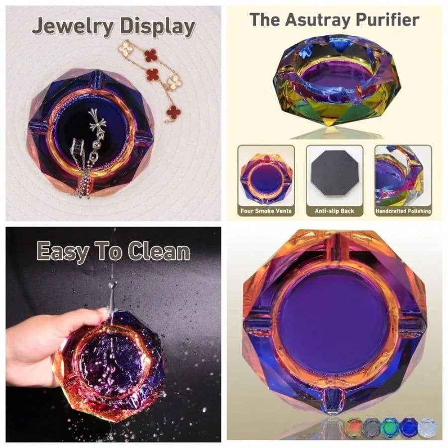 Iridescent Glass Ashtray - additional product view