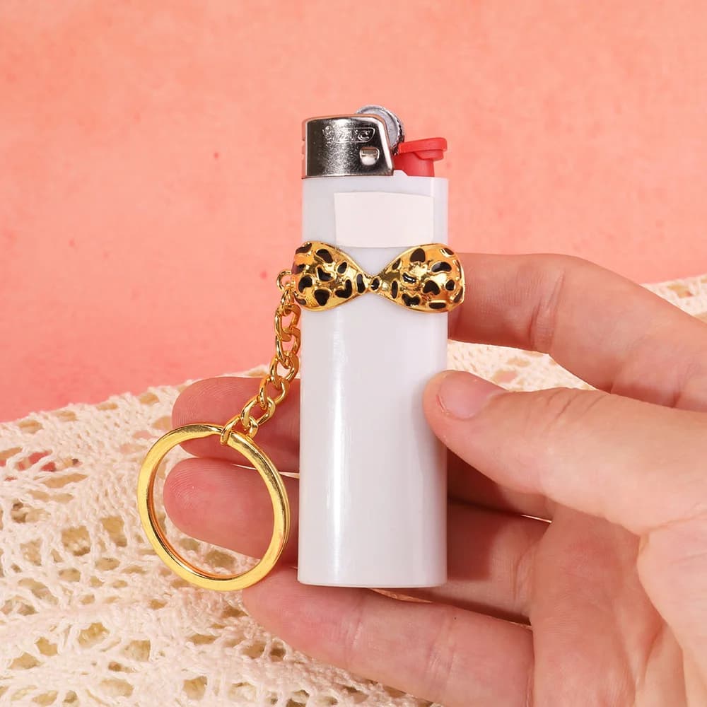 Leopard Print Bra Style Lighter Holder Keychain for BIC J6 - additional product view