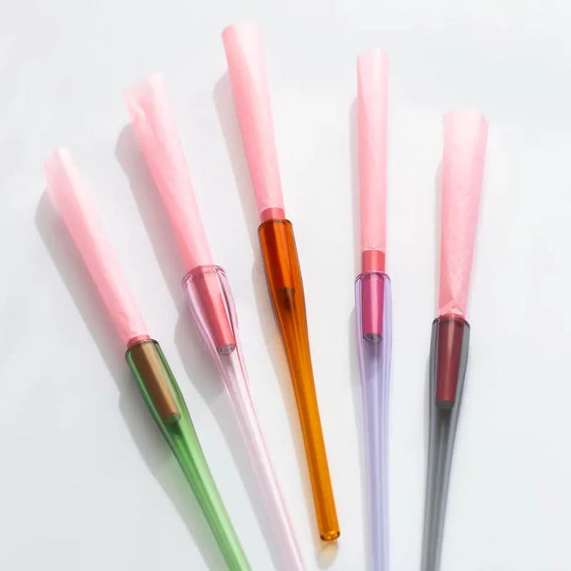 Pink cones shown with colored holders in the supplier's detail photograph