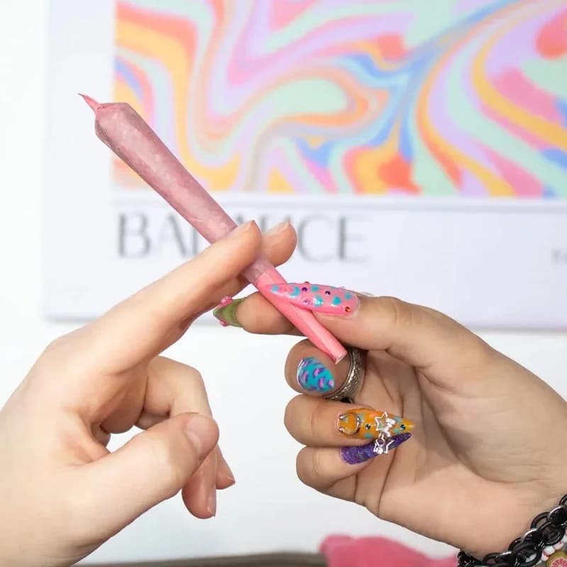 Pink pre-rolled cone in the supplier's product photograph