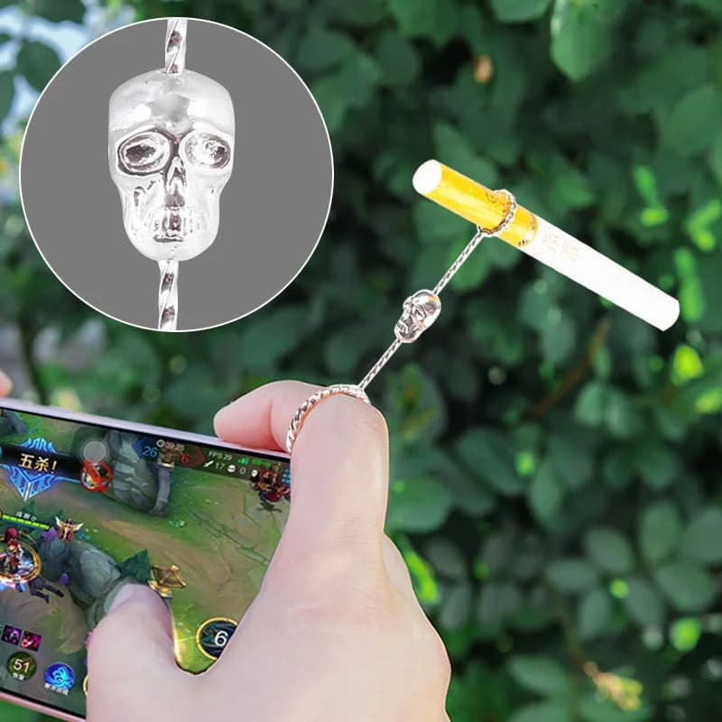 Skull Cigarette Holder Ring - additional product view