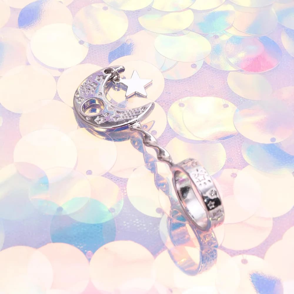 Star & Moon Cigarette Holder Ring - additional product view