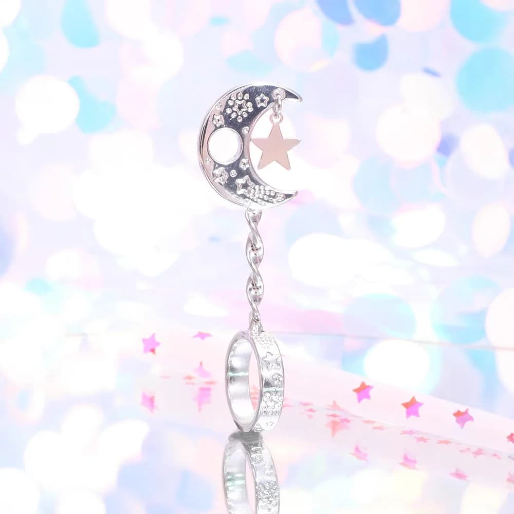 Star & Moon Cigarette Holder Ring - additional product view